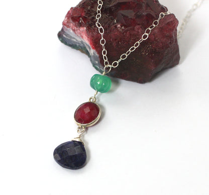 Multi Stone Pendant Necklace
