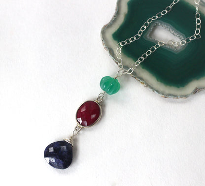 Multi Stone Pendant Necklace