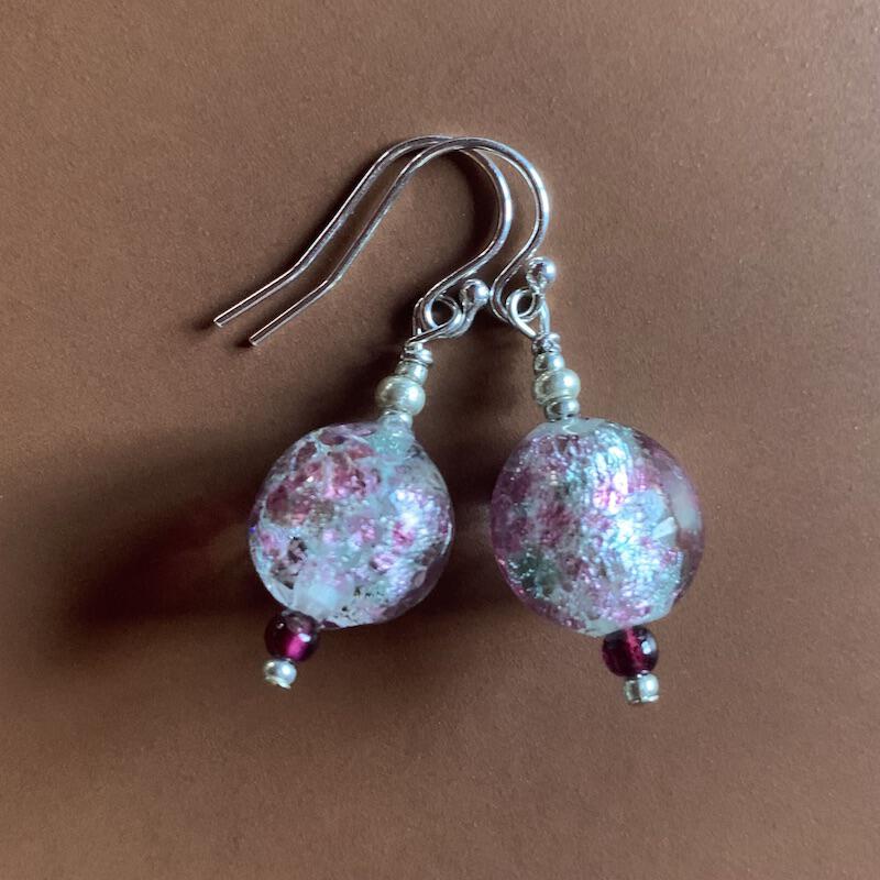 Necklace set | Mid-century French (Miriam Haskell) rounds, 1920s Czech faceted dark pink crystal rounds, sterling pea pod puzzle clasp