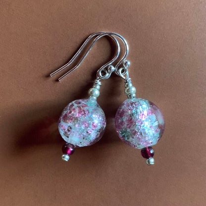 Necklace set | Mid-century French (Miriam Haskell) rounds, 1920s Czech faceted dark pink crystal rounds, sterling pea pod puzzle clasp