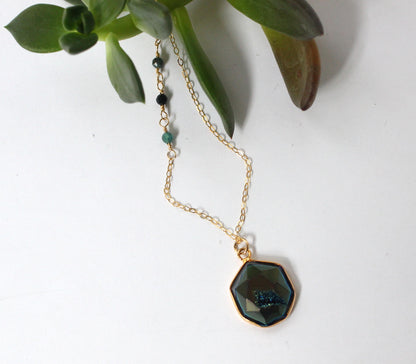 Teal Geode Necklace