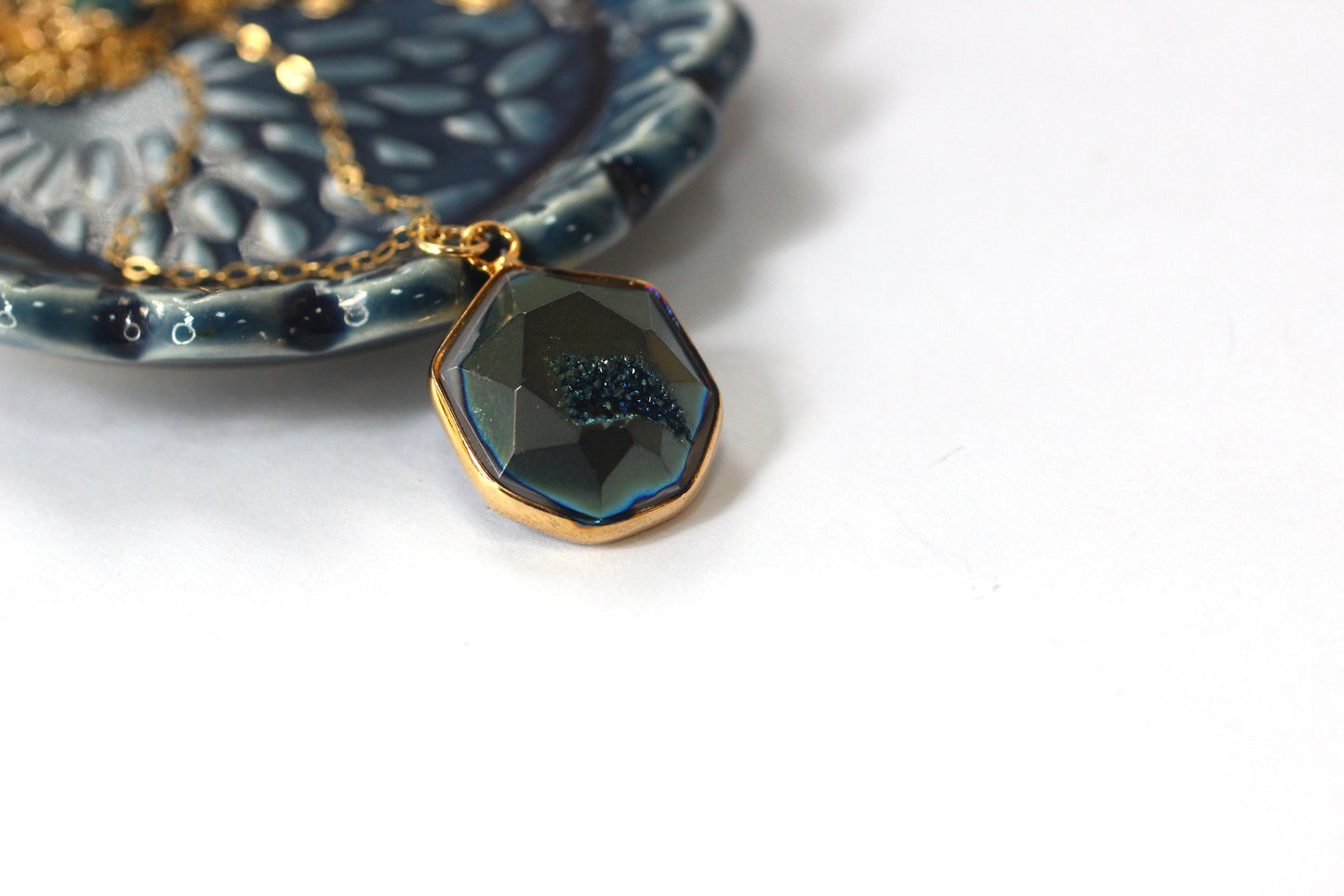 Teal Geode Necklace
