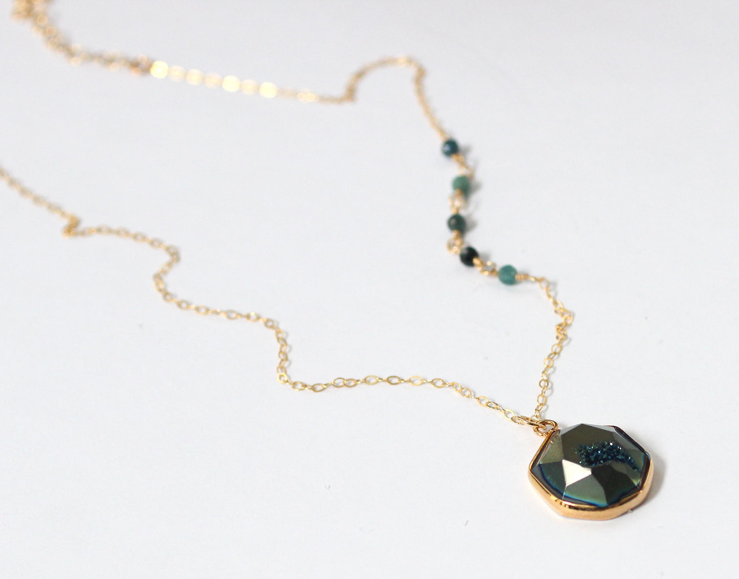 Teal Geode Necklace