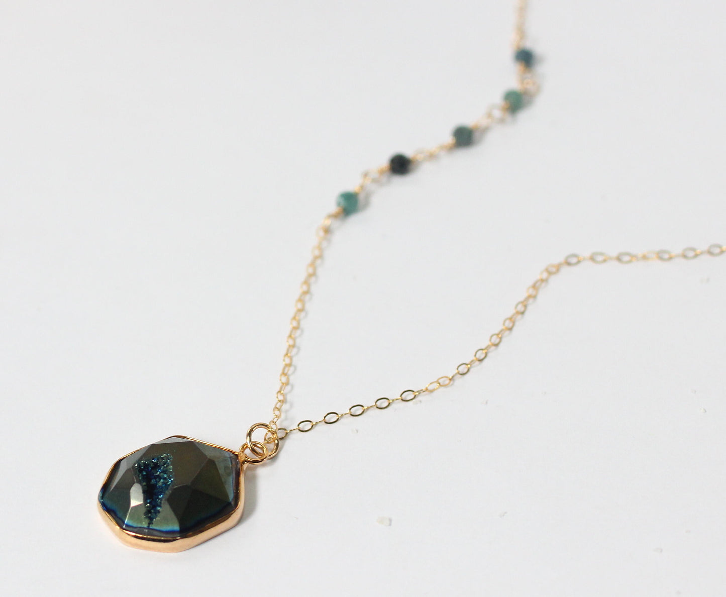 Teal Geode Necklace