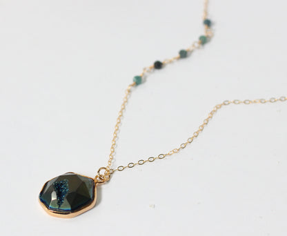 Teal Geode Necklace