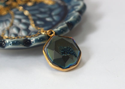 Teal Geode Necklace