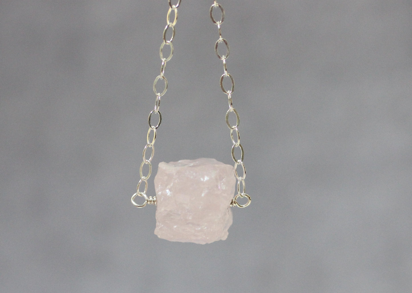 Raw Rose Quartz Necklace