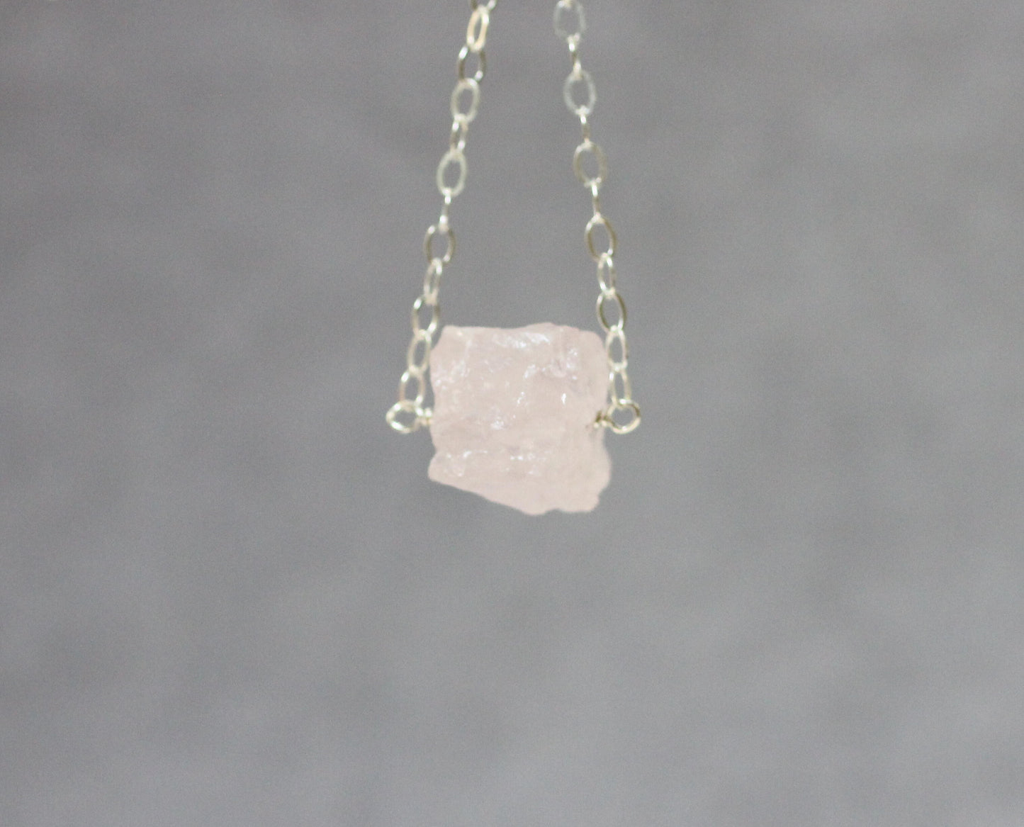 Raw Rose Quartz Necklace