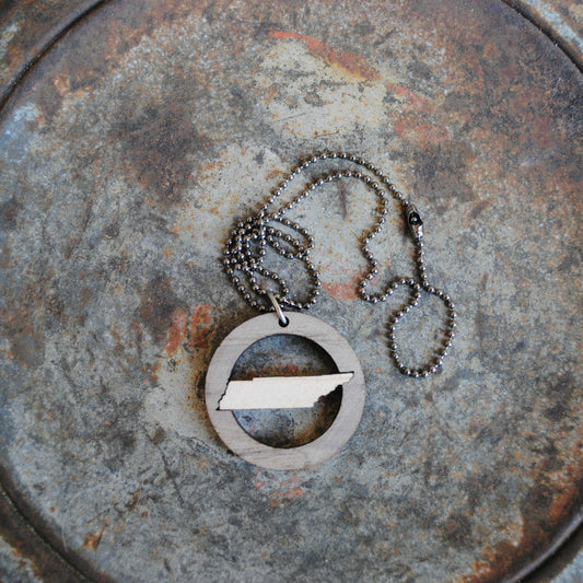 Wooden Tennessee State Necklace