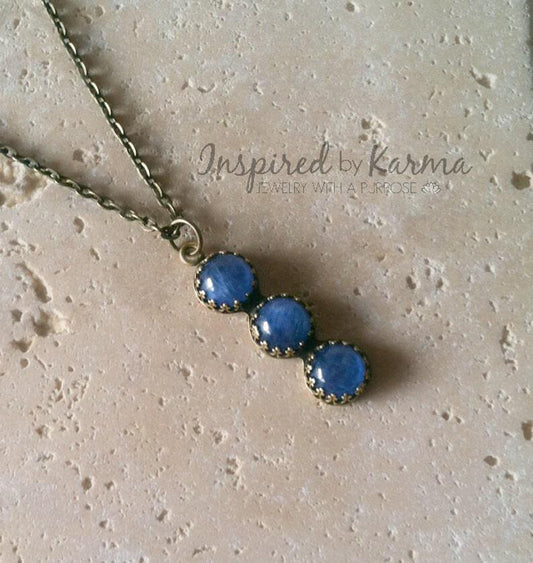 Kyanite in Brass Necklace