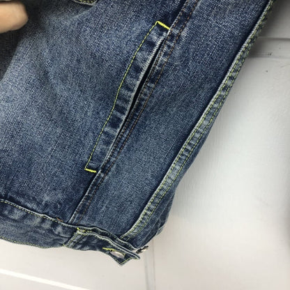 PHILIPPO NOMMO SMILEY FACE WASHED DENIM JEAN JACKET
