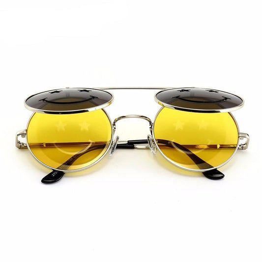 Free Shipping-HAPPY FACE SMILEY ROUND SHADES