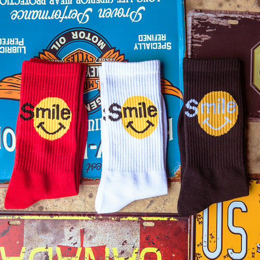 Free Shupping-SMILE SOCKS ( SET / 3 PAIRS )