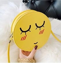 Smiling face expression small bag, recreational cartoon PU Women bag
