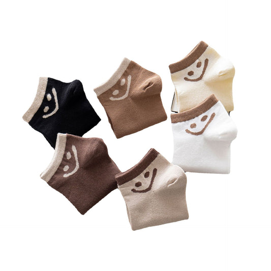 6pairs Happy Smile Socks