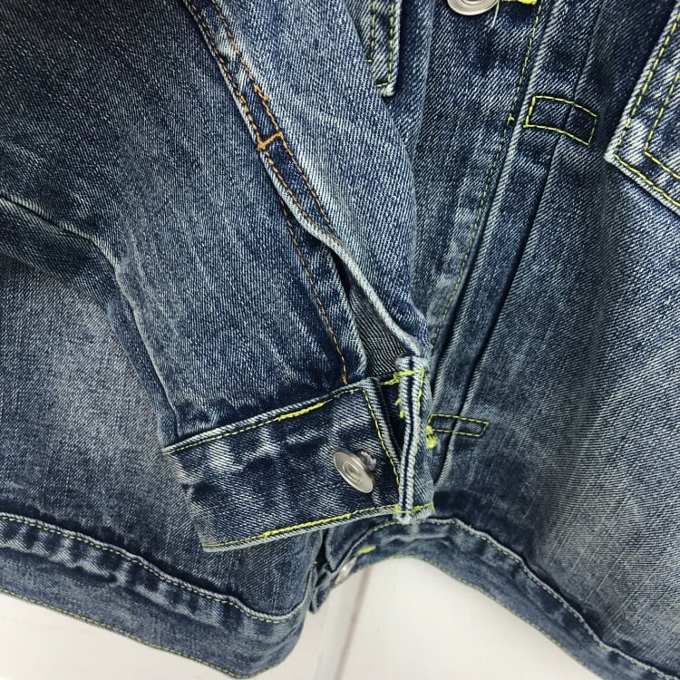 PHILIPPO NOMMO SMILEY FACE WASHED DENIM JEAN JACKET