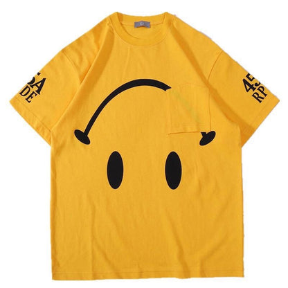ESSENTIX NICO SMILEY FACE PRINT UNISEX BASIC T SHIRTS
