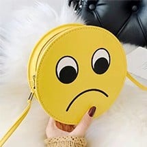 Smiling face expression small bag, recreational cartoon PU Women bag