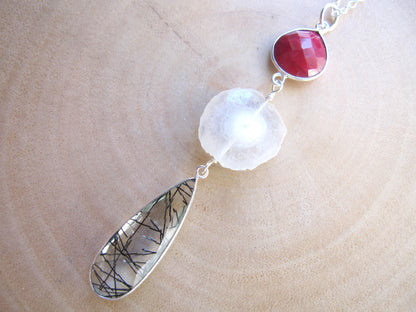 Long Quartz Teardrop Necklace