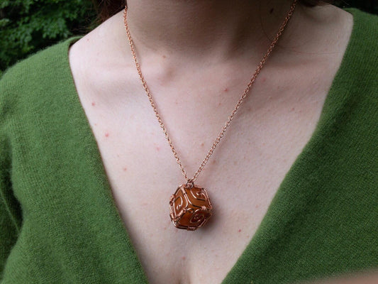 Carnelian Necklace, Copper Wire Wrapped Pendant, Gifts_for_Women, Pagan Gifts