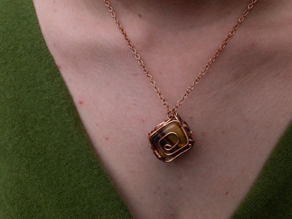 Jasper Necklace, Copper Wire Wrapped Pendant, Wiccan Gifts