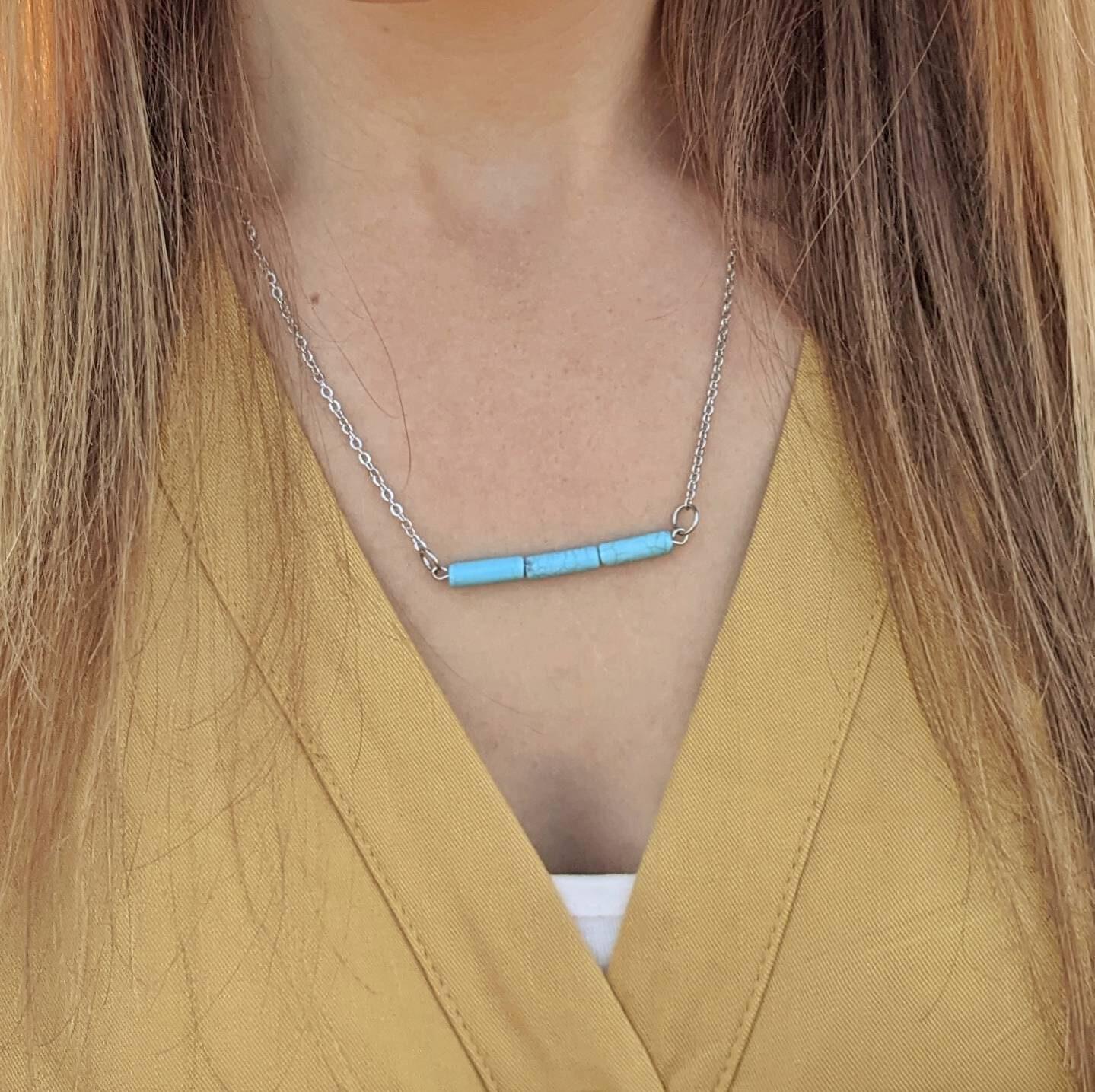 Turquoise Bar Necklace - Country & Western Style