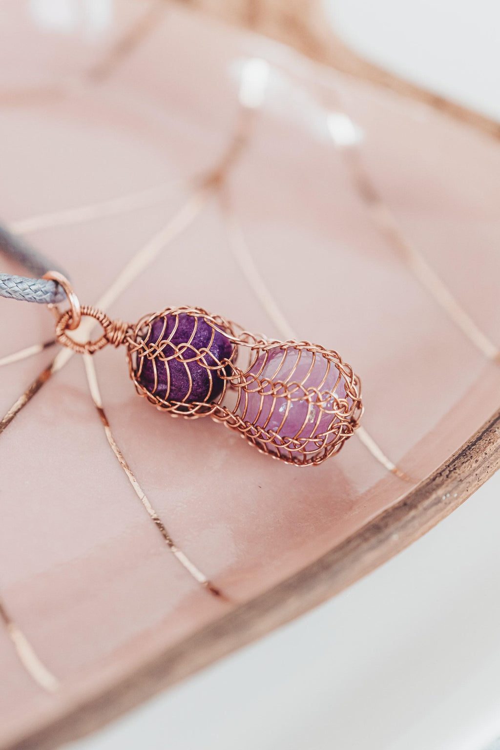 Amethyst Necklace, Wire Wrapped Pendant, Birthday Gifts, Boho Necklace