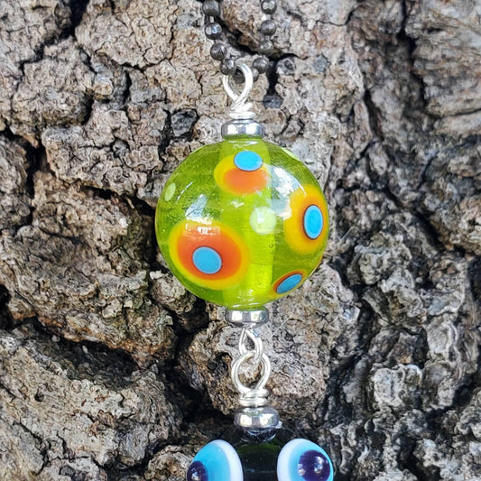 Bumblebee Necklace / glass pendant - Honey bee