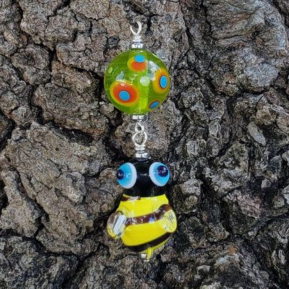 Bumblebee Necklace / glass pendant - Honey bee