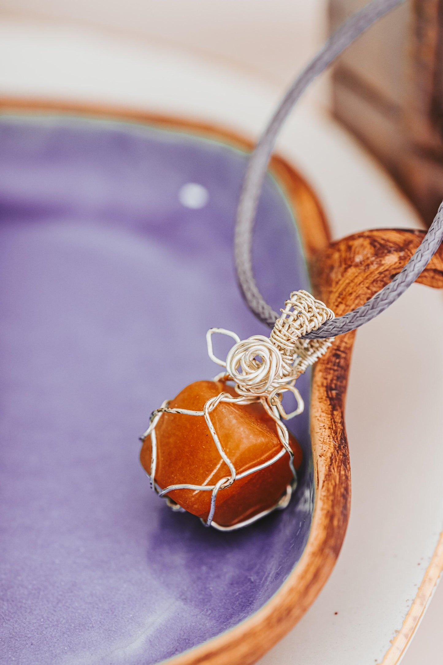 Silver Wire Wrapped Pendant, Carnelian Necklace, Mothers Day Gift, Witch Jewelry
