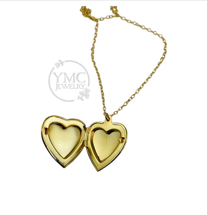 Gold Heart Locket Necklace,Gold Locket Necklace,Dainty Locket Necklace,Valentine's Mother's Day gift,Family Necklace,Minimal Locket Necklace