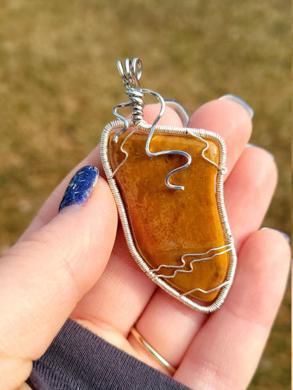 Brown Agate Slice Pendant