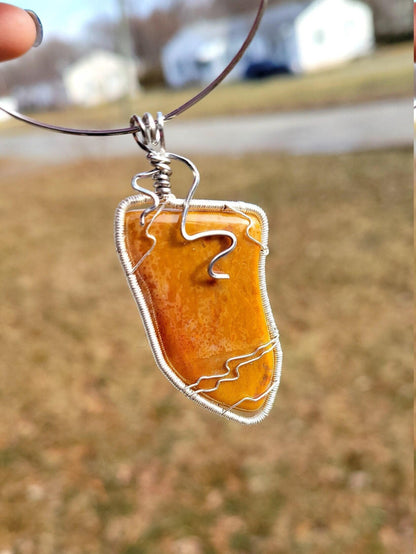 Brown Agate Slice Pendant