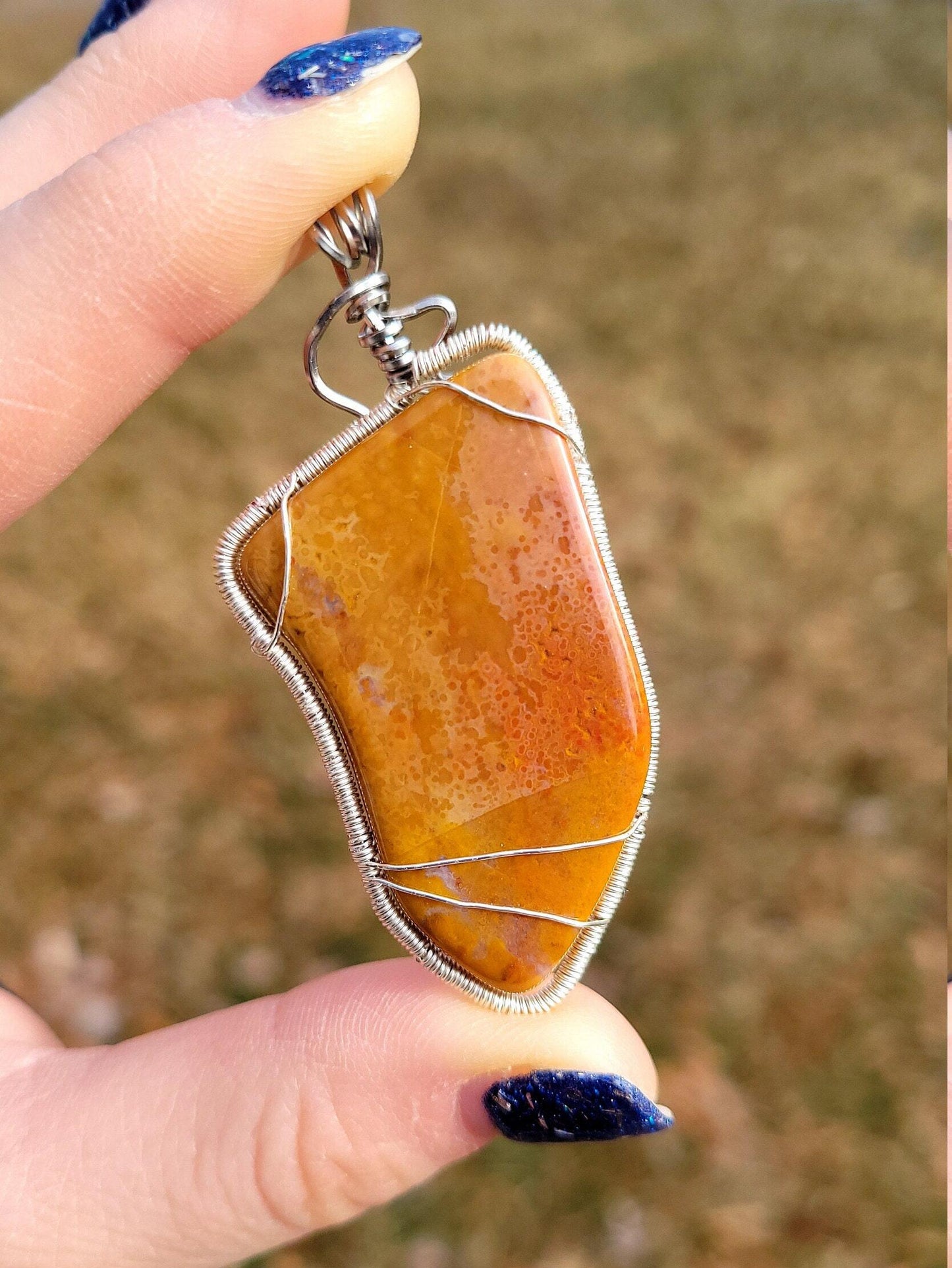 Brown Agate Slice Pendant