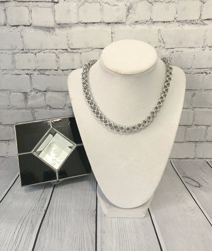 Inverted Round Chainmaille Necklace, Aluminum Chain, 18-26 Inch